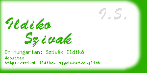 ildiko szivak business card